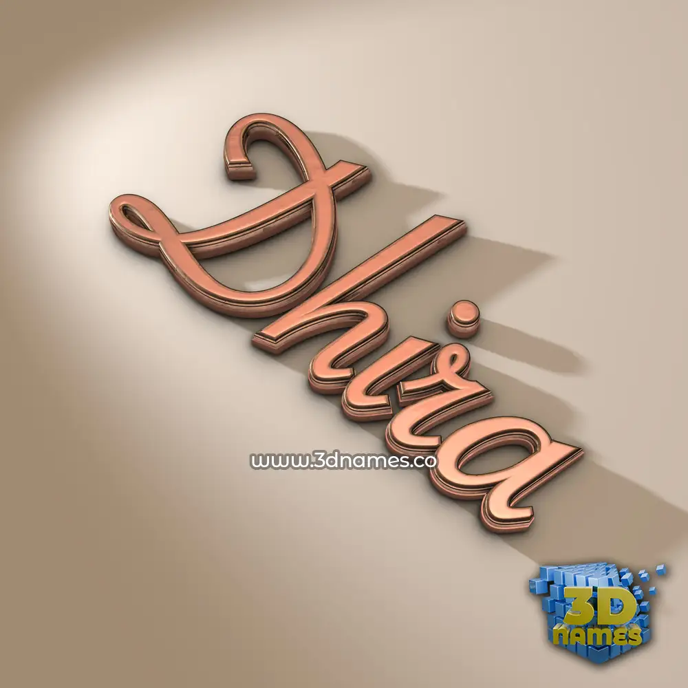 dhira in Rose Gold style - 3D name wallpaper