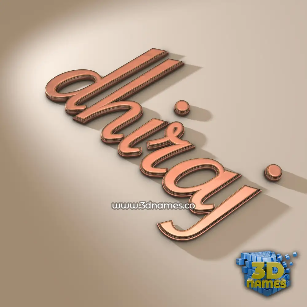 dhiraj in Rose Gold style - 3D name wallpaper