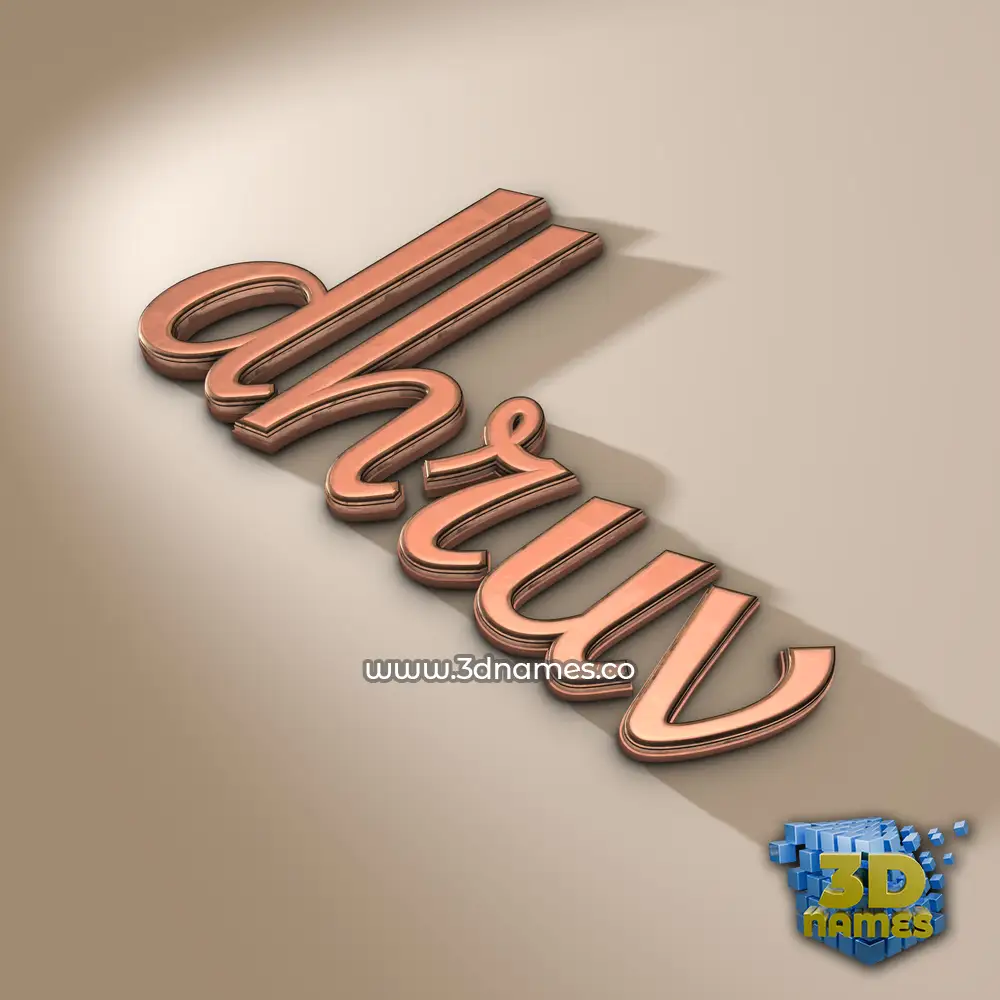 dhruv in Rose Gold style - 3D name wallpaper