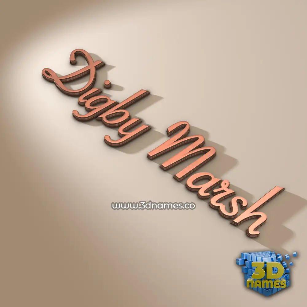 digby marsh in Rose Gold style - 3D name wallpaper