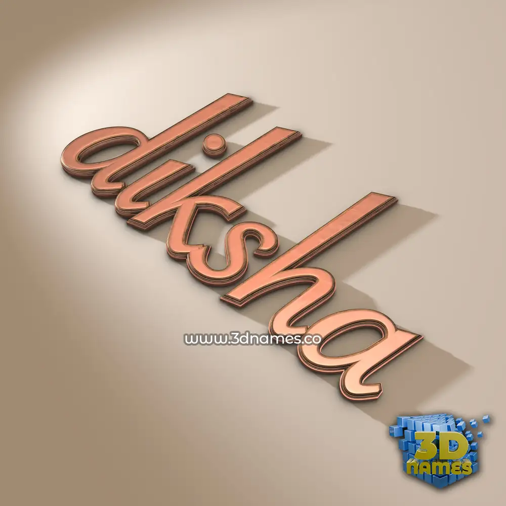 diksha in Rose Gold style - 3D name wallpaper