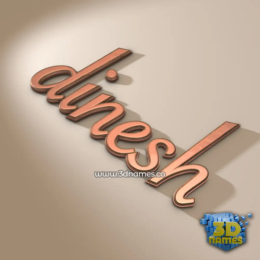 dinesh in Rose Gold style - 3D name wallpaper