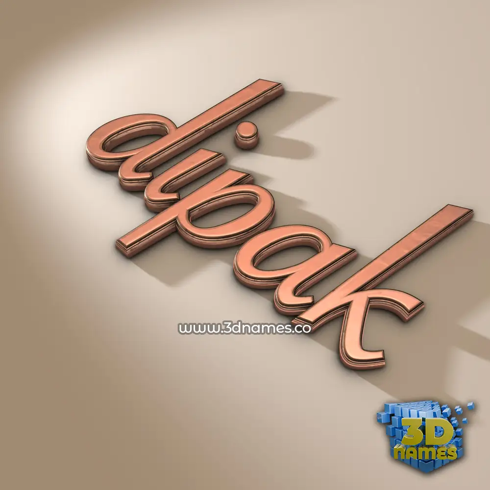 dipak in Rose Gold style - 3D name wallpaper