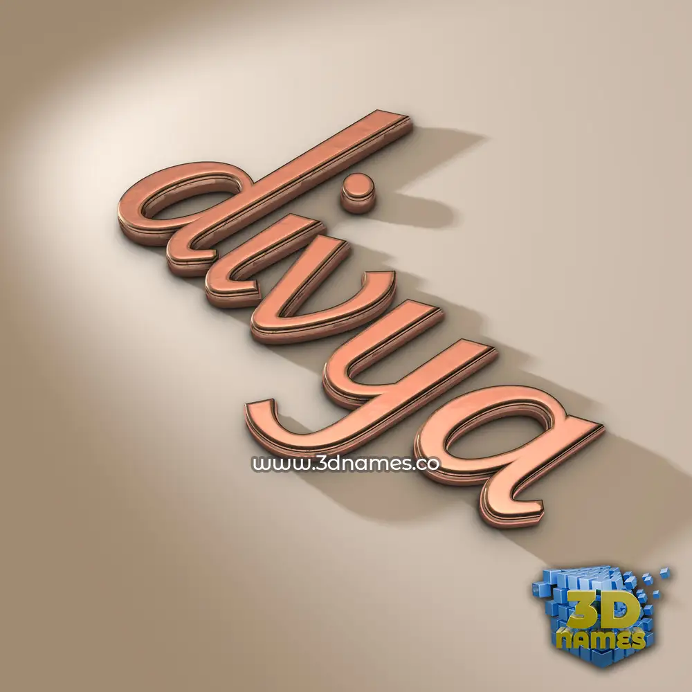 divya in Rose Gold style - 3D name wallpaper