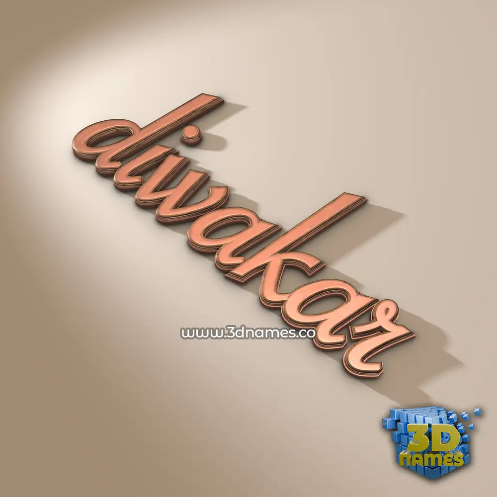 diwakar in Rose Gold style - 3D name wallpaper