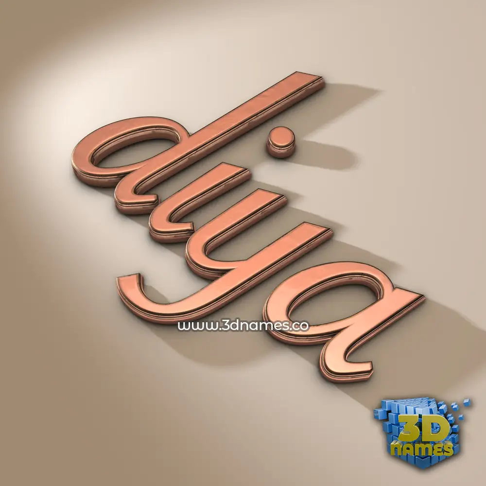 diya in Rose Gold style - 3D name wallpaper