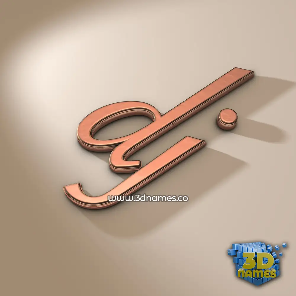 dj in Rose Gold style - 3D name wallpaper