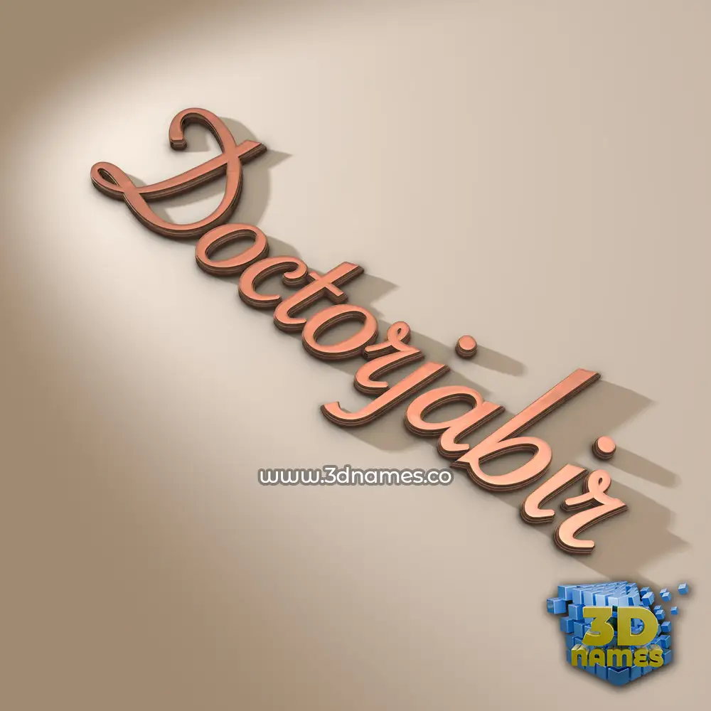 doctorjabir in Rose Gold style - 3D name wallpaper
