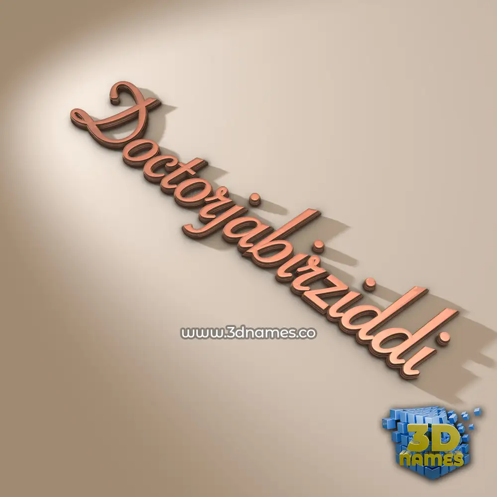 doctorjabirziddi in Rose Gold style - 3D name wallpaper