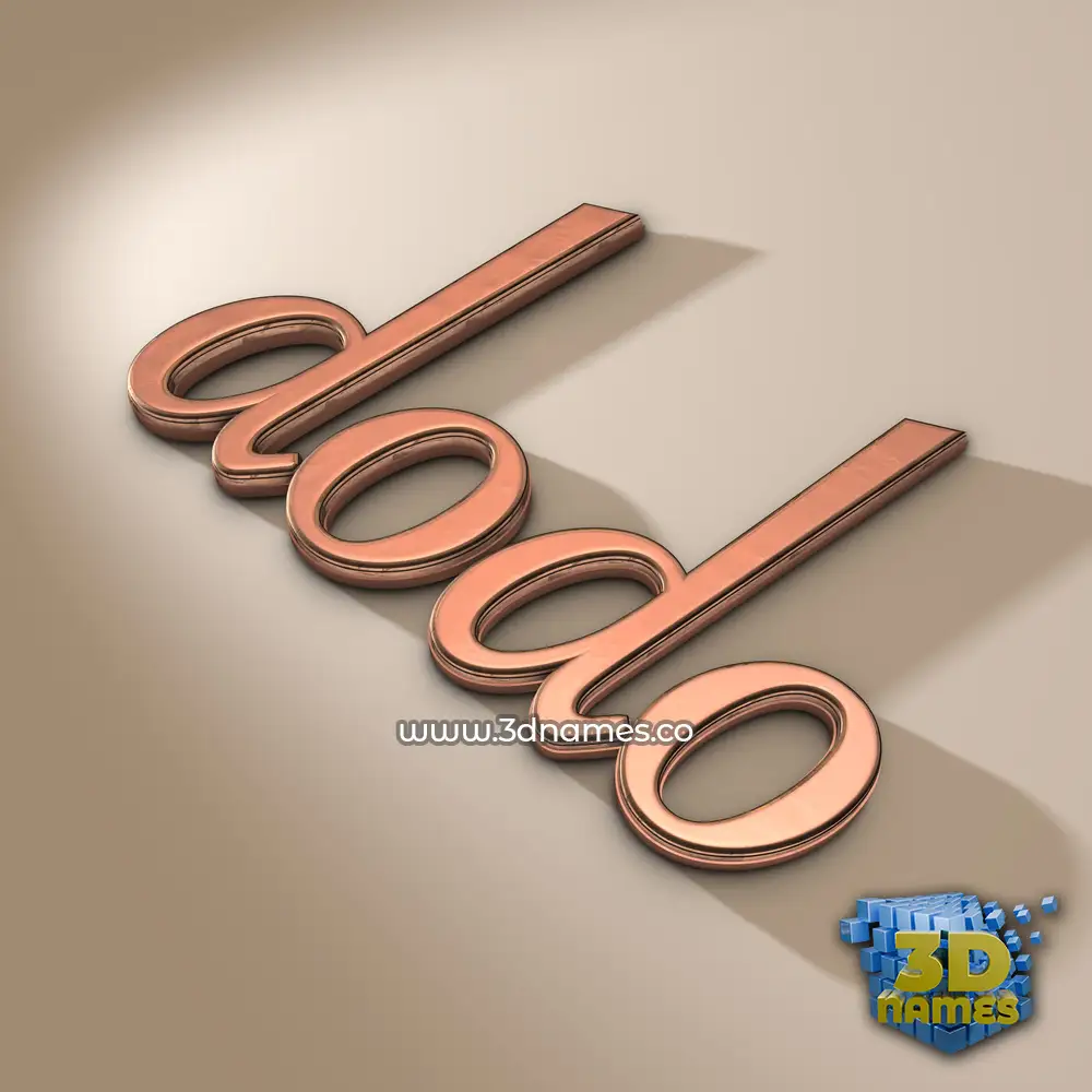 dodo in Rose Gold style - 3D name wallpaper