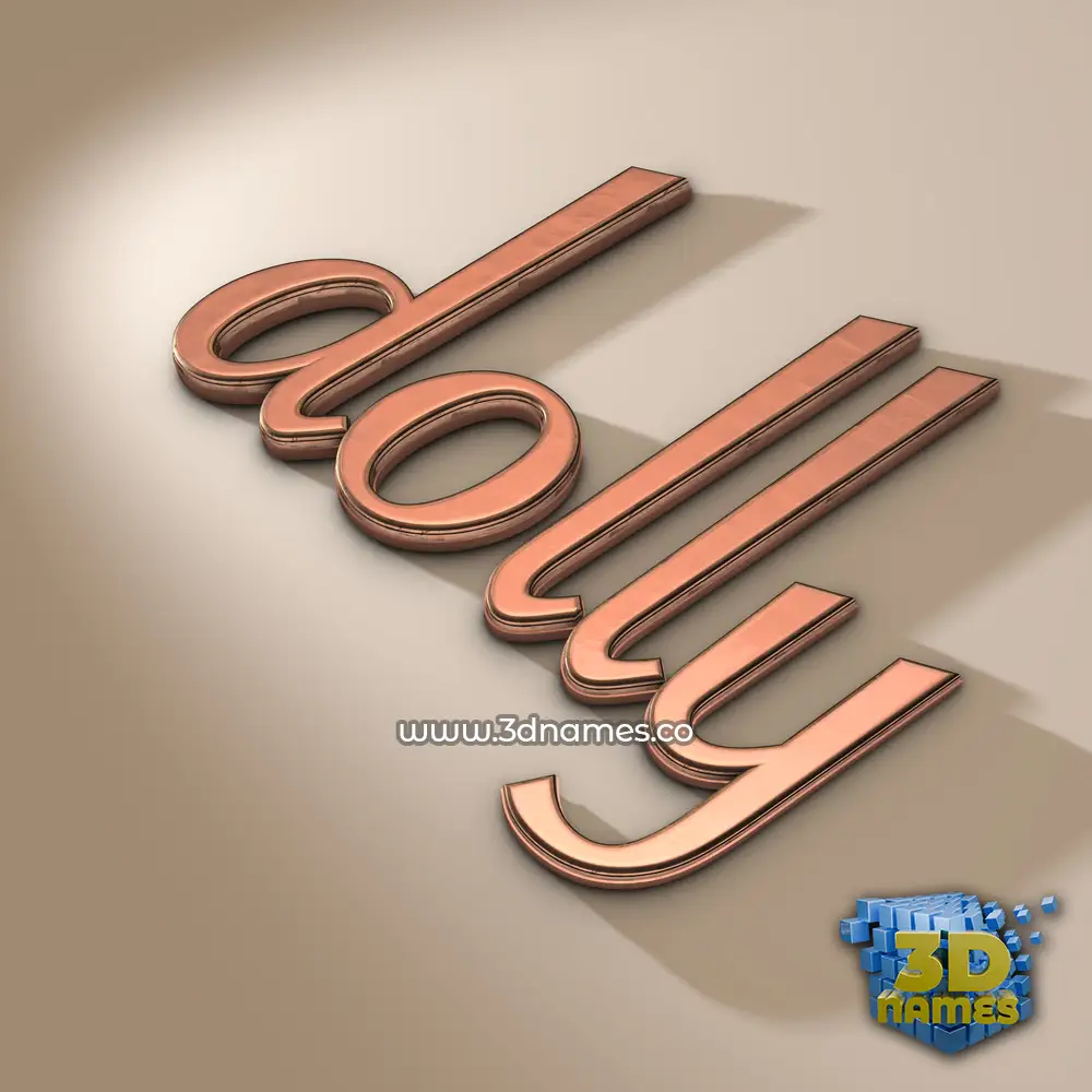 dolly in Rose Gold style - 3D name wallpaper