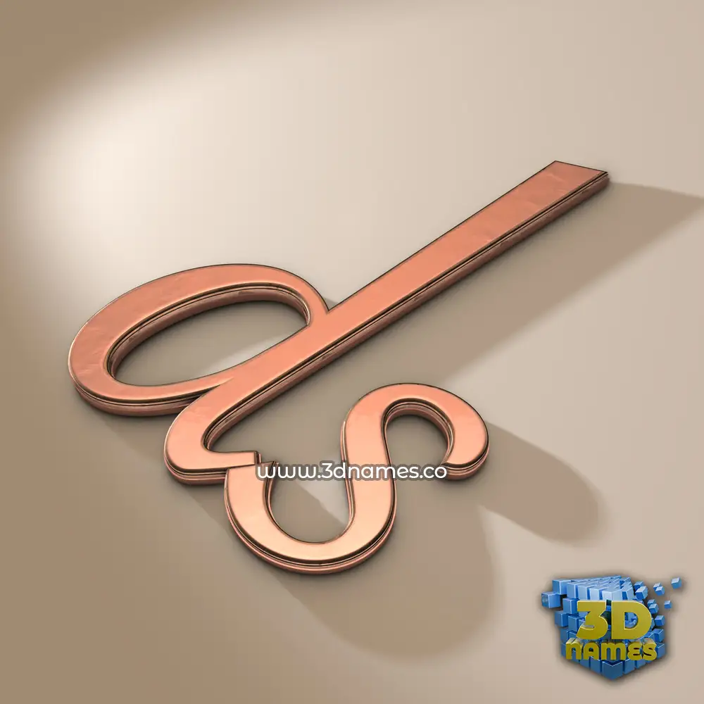 ds in Rose Gold style - 3D name wallpaper