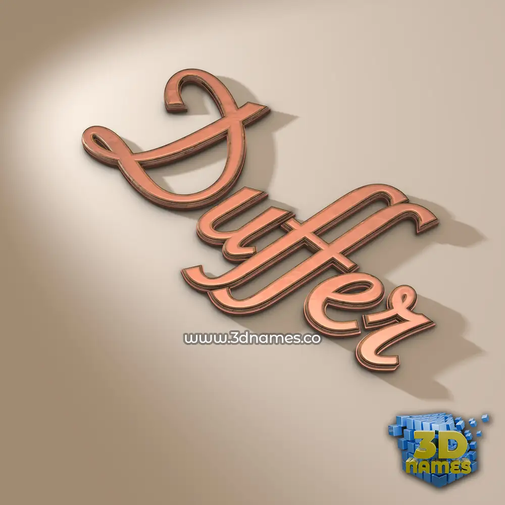 duffer in Rose Gold style - 3D name wallpaper