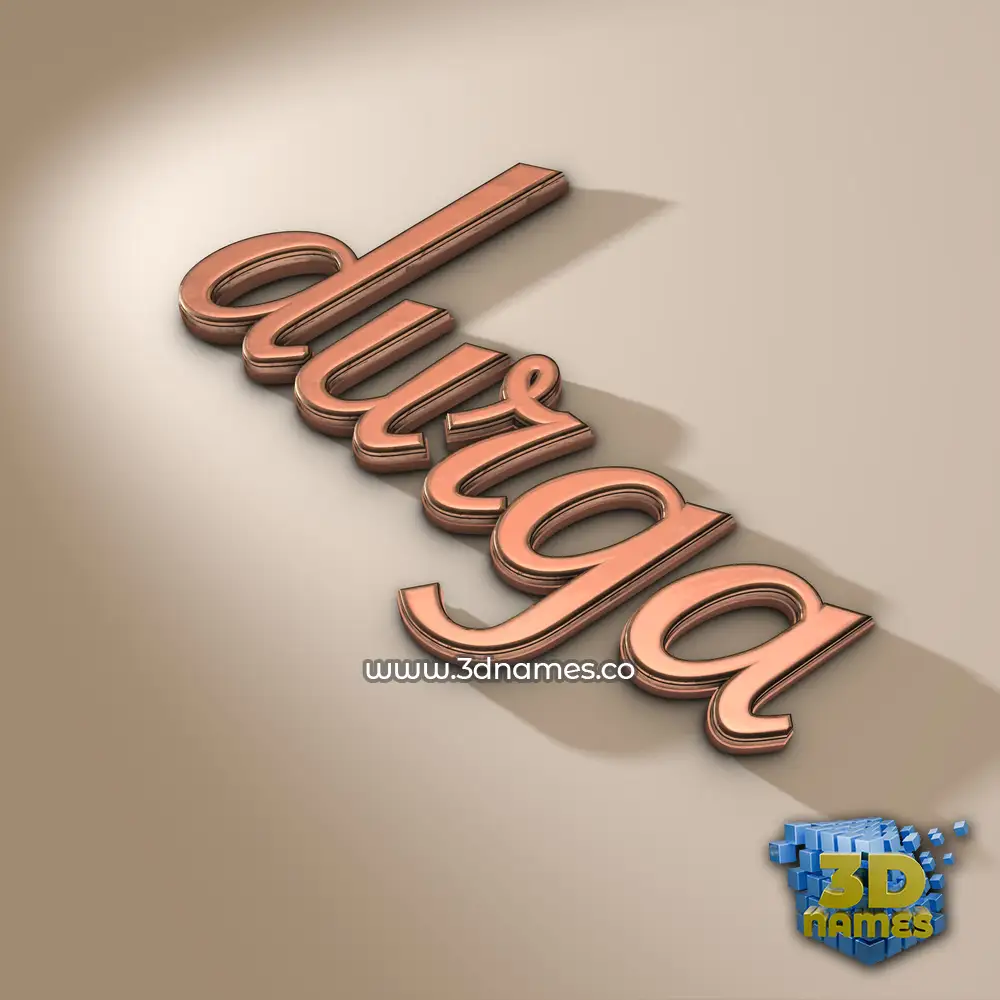 durga in Rose Gold style - 3D name wallpaper