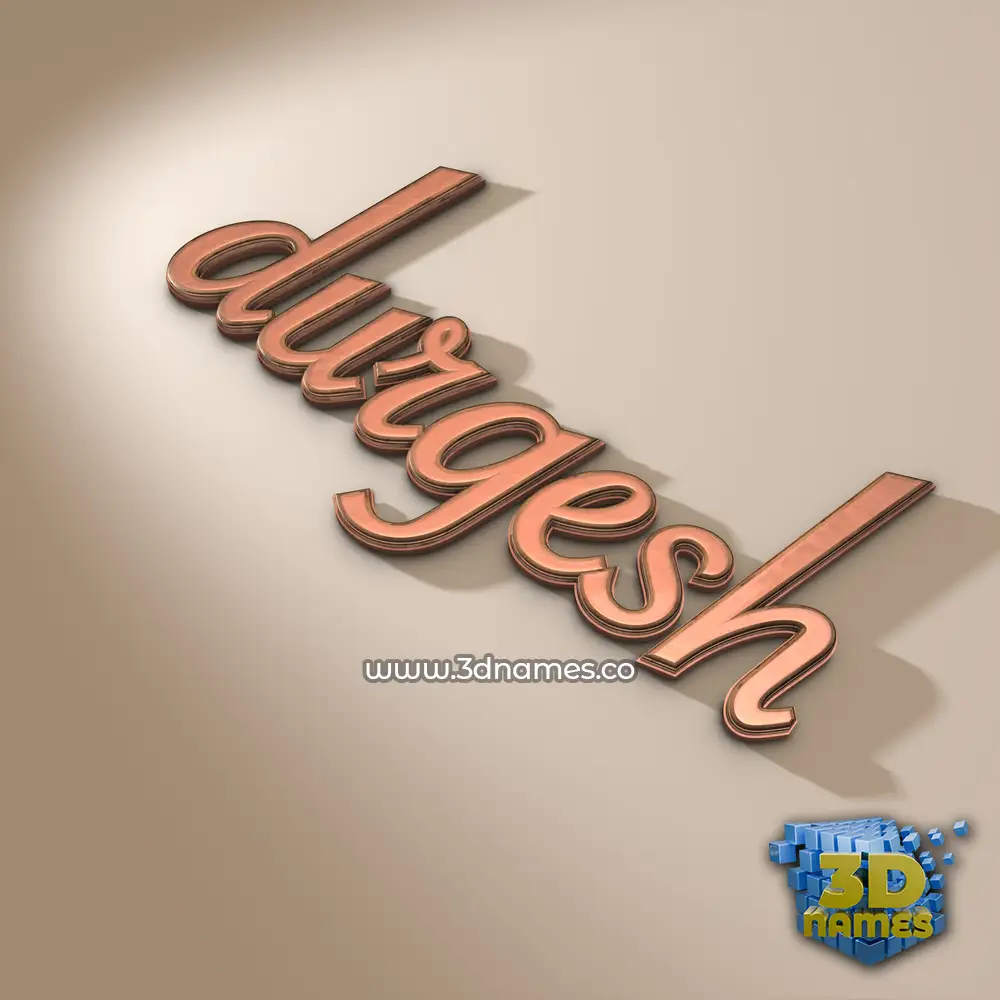durgesh in Rose Gold style - 3D name wallpaper
