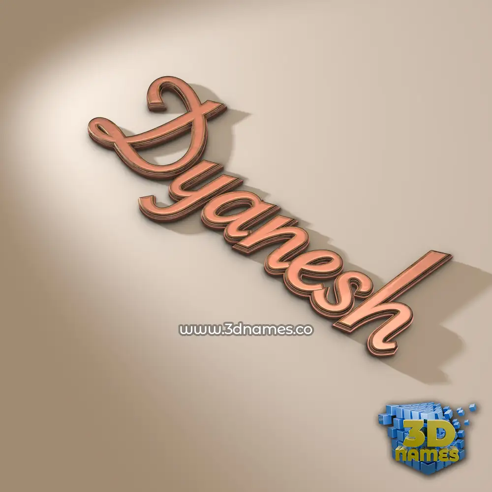 dyanesh in Rose Gold style - 3D name wallpaper