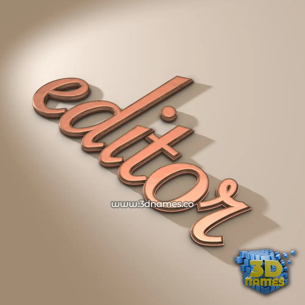 editor in Rose Gold style - 3D name wallpaper