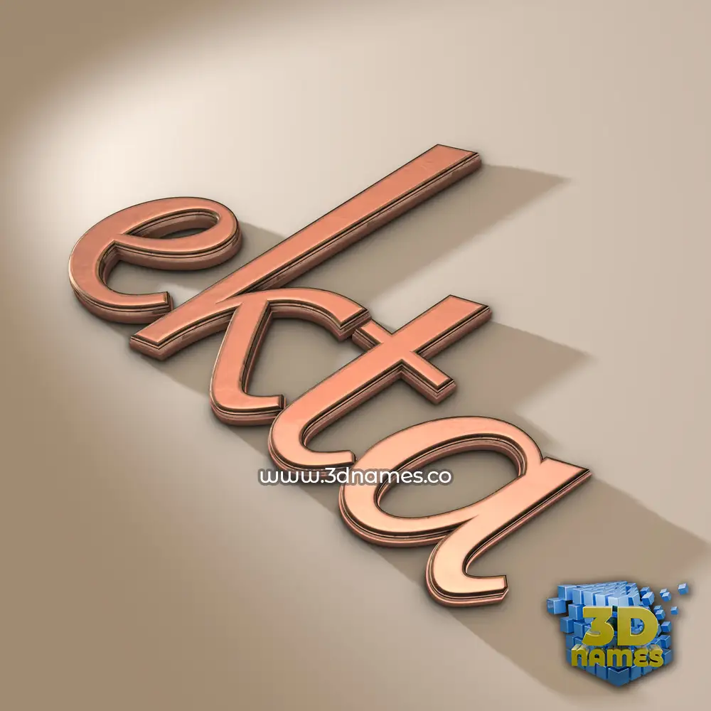 ekta in Rose Gold style - 3D name wallpaper