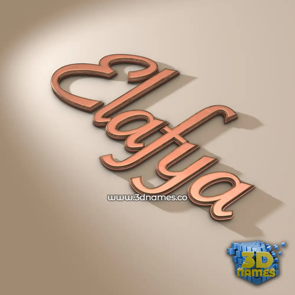 elafya in Rose Gold style - 3D name wallpaper