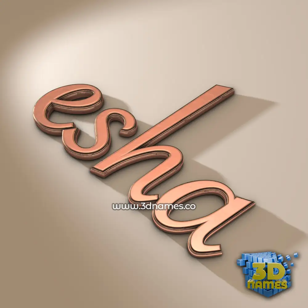 esha in Rose Gold style - 3D name wallpaper