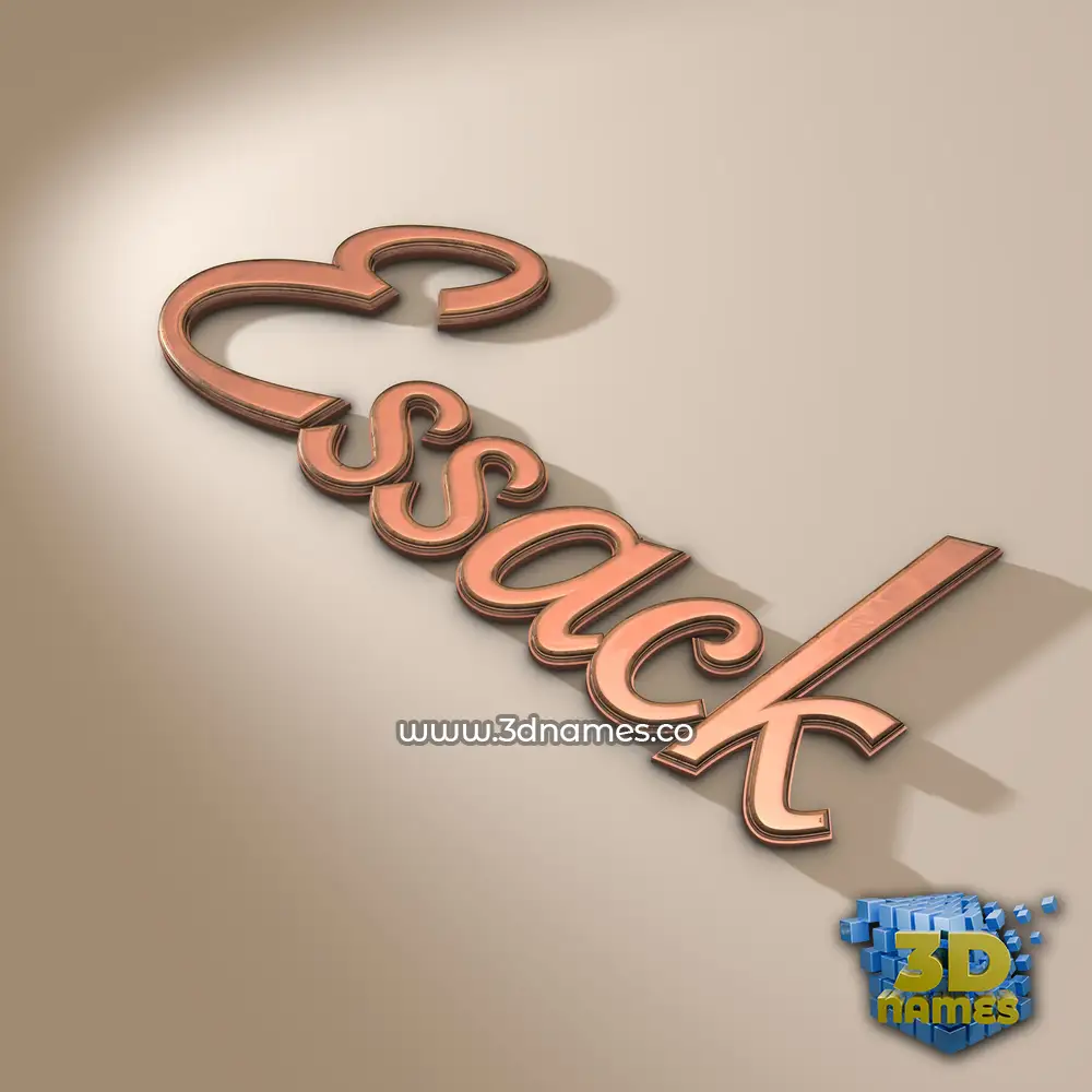 essack in Rose Gold style - 3D name wallpaper