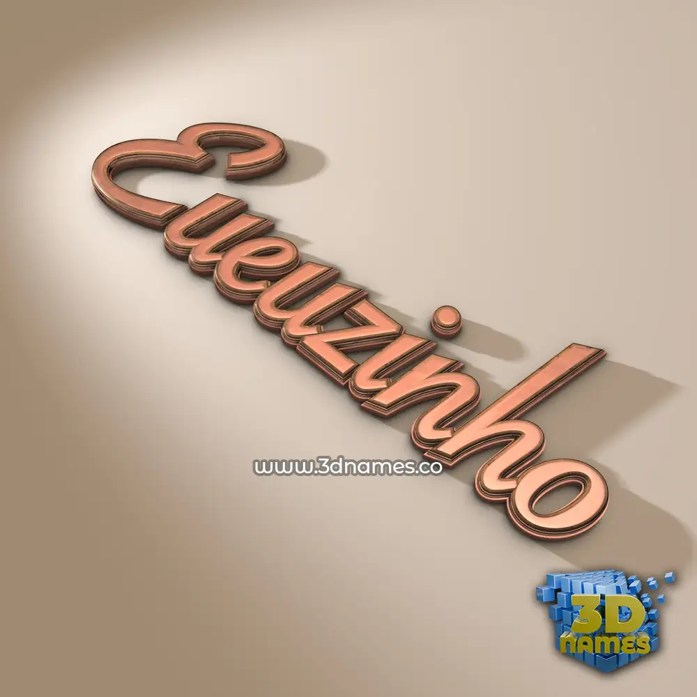 eueuzinho in Rose Gold style - 3D name wallpaper