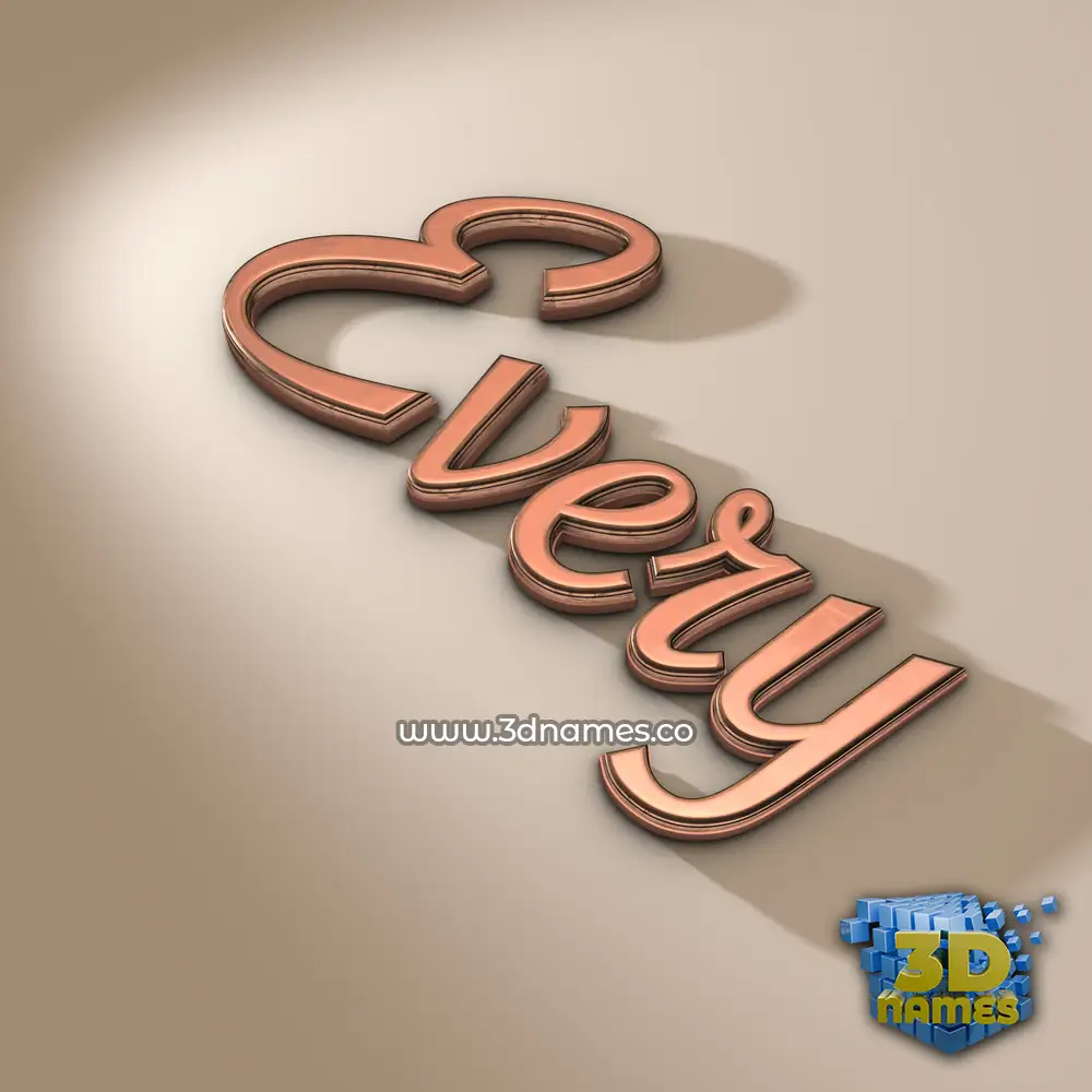 every in Rose Gold style - 3D name wallpaper