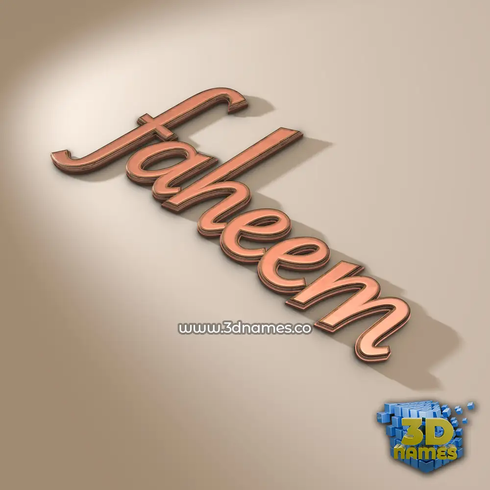 faheem in Rose Gold style - 3D name wallpaper