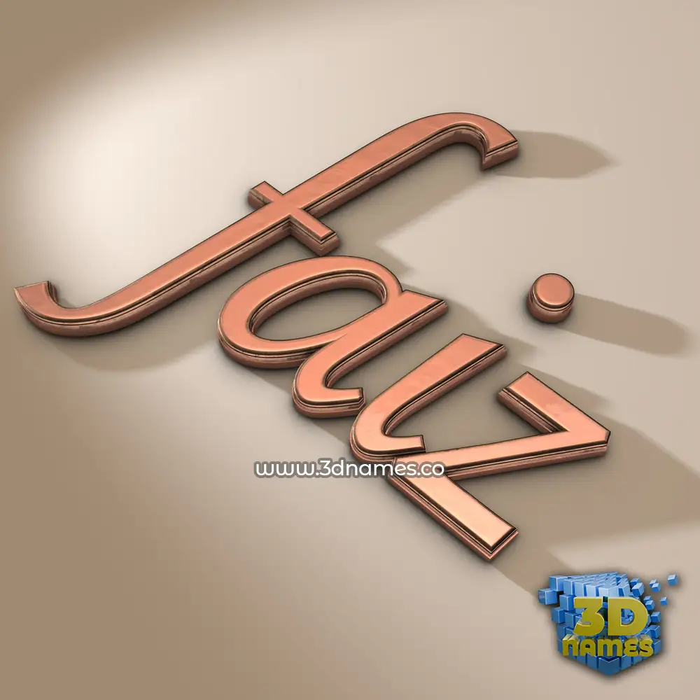 faiz in Rose Gold style - 3D name wallpaper