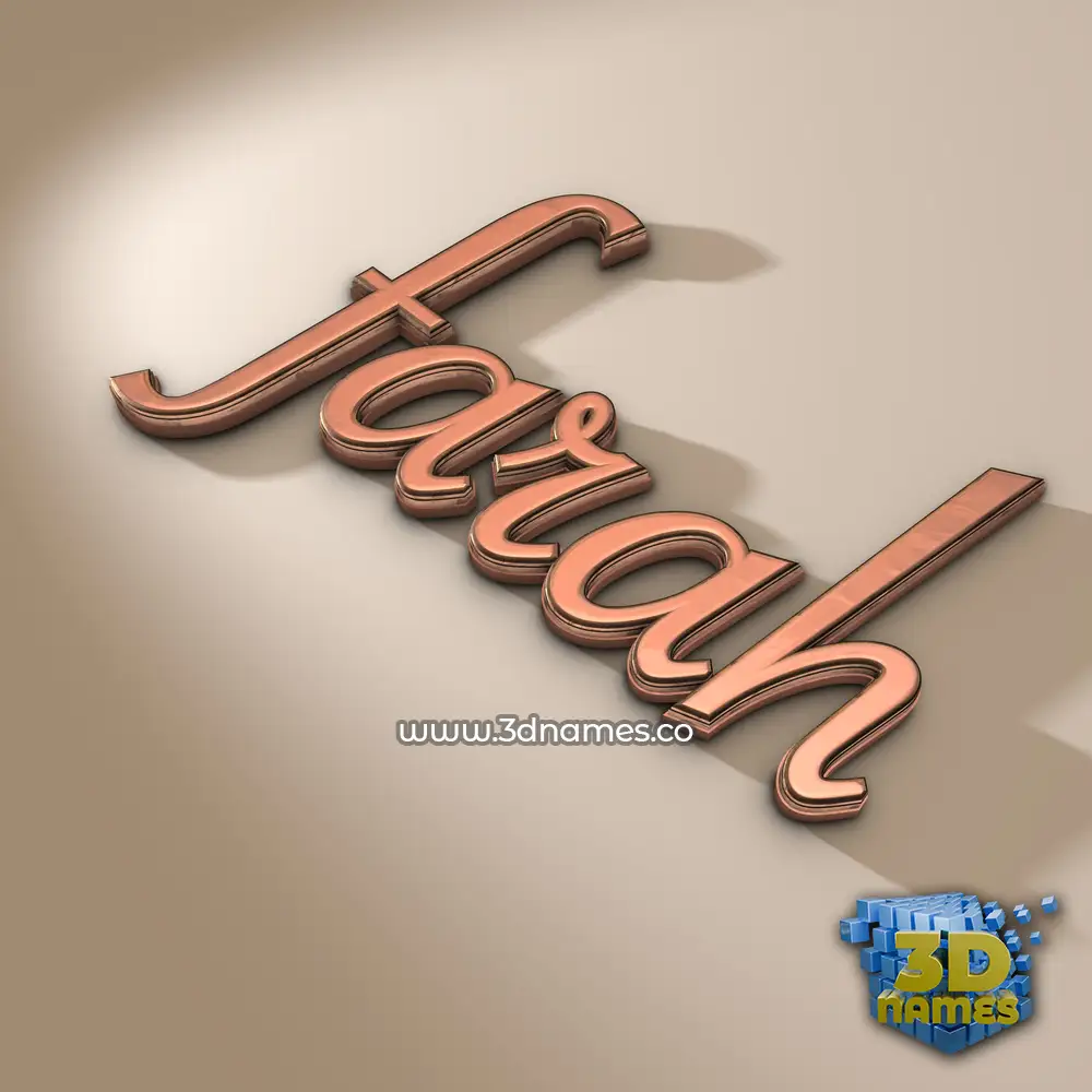 farah in Rose Gold style - 3D name wallpaper