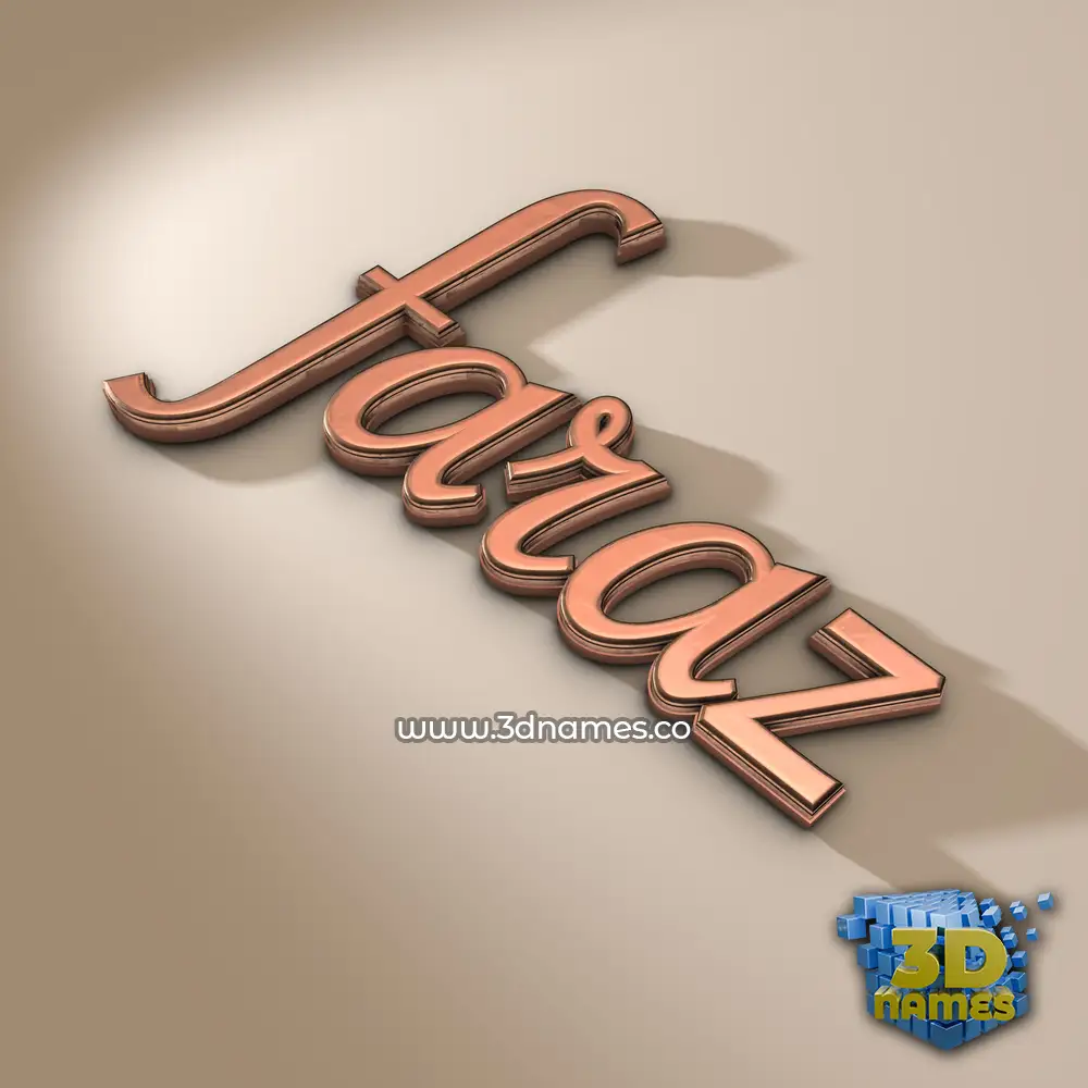 faraz in Rose Gold style - 3D name wallpaper