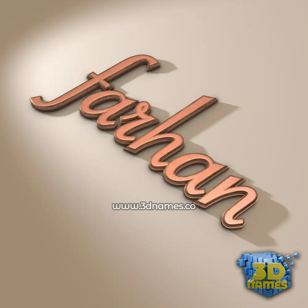 farhan in Rose Gold style - 3D name wallpaper