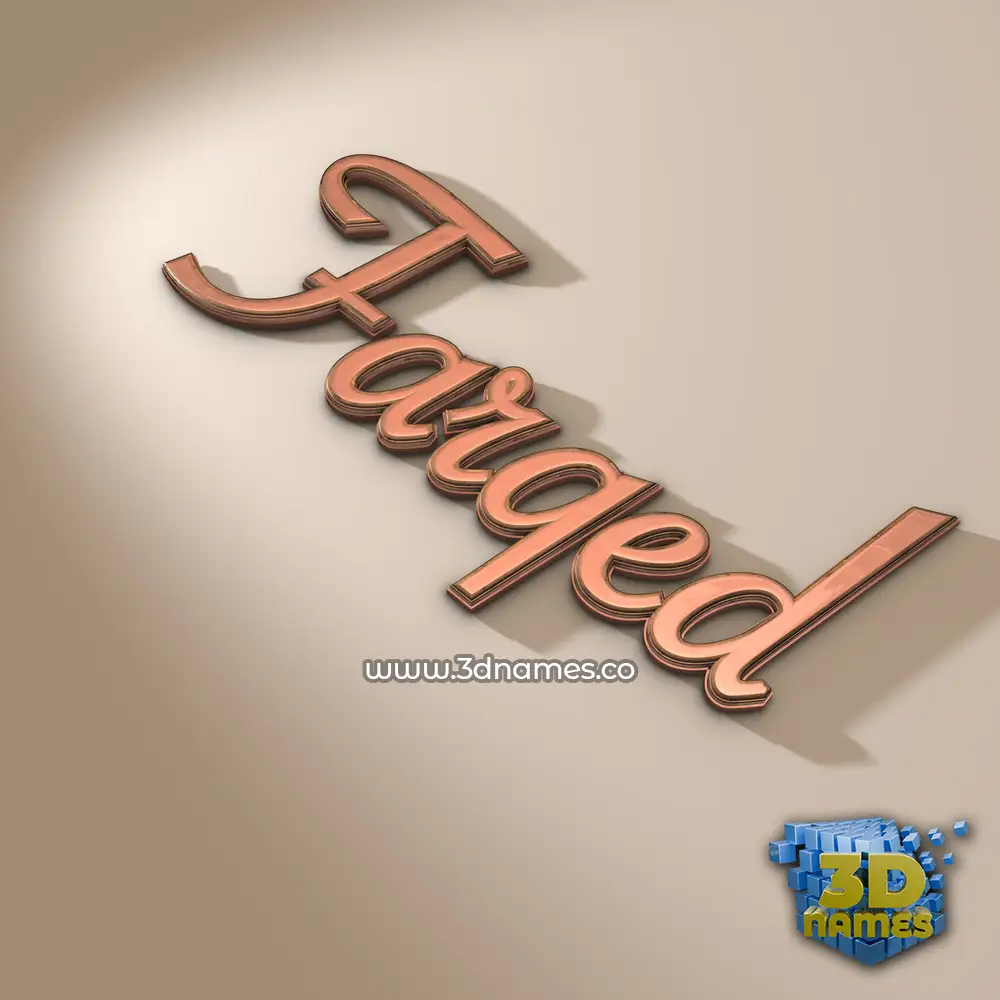 farqed in Rose Gold style - 3D name wallpaper