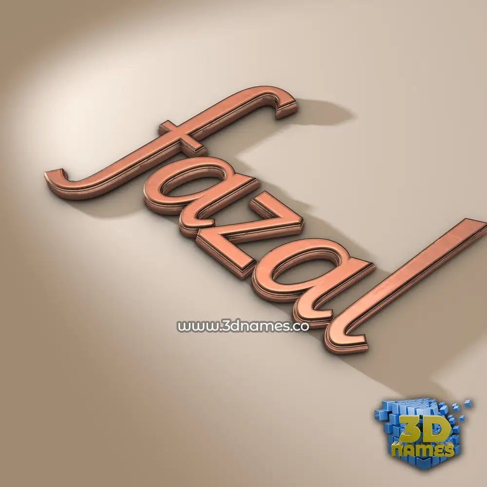fazal in Rose Gold style - 3D name wallpaper