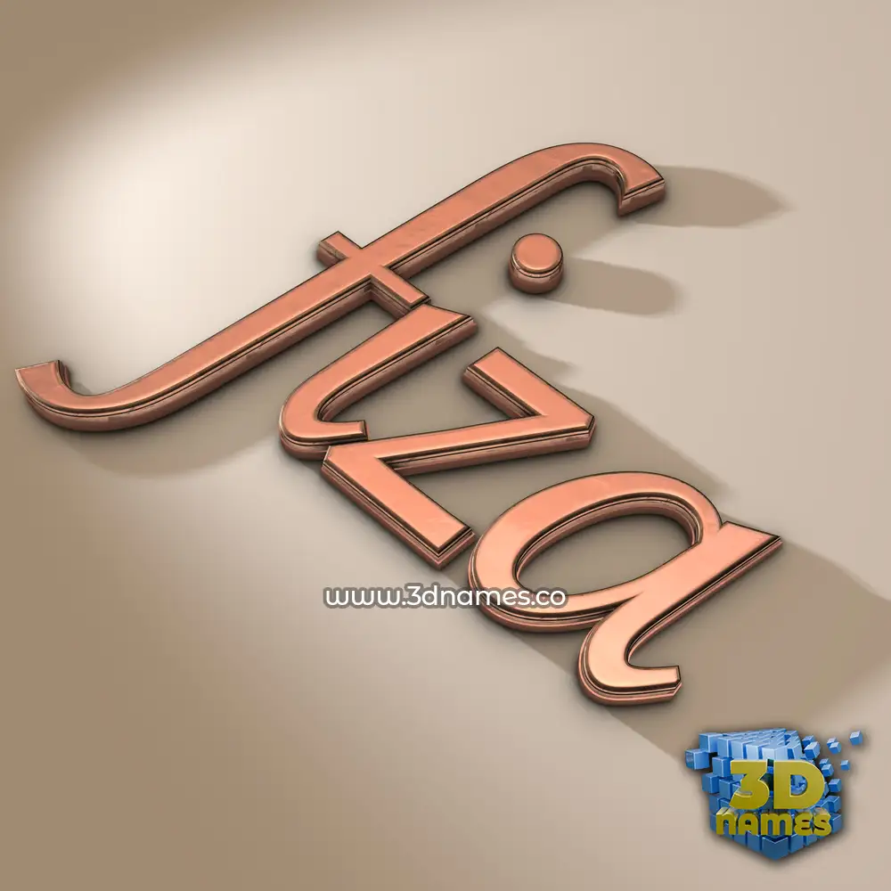 fiza in Rose Gold style - 3D name wallpaper