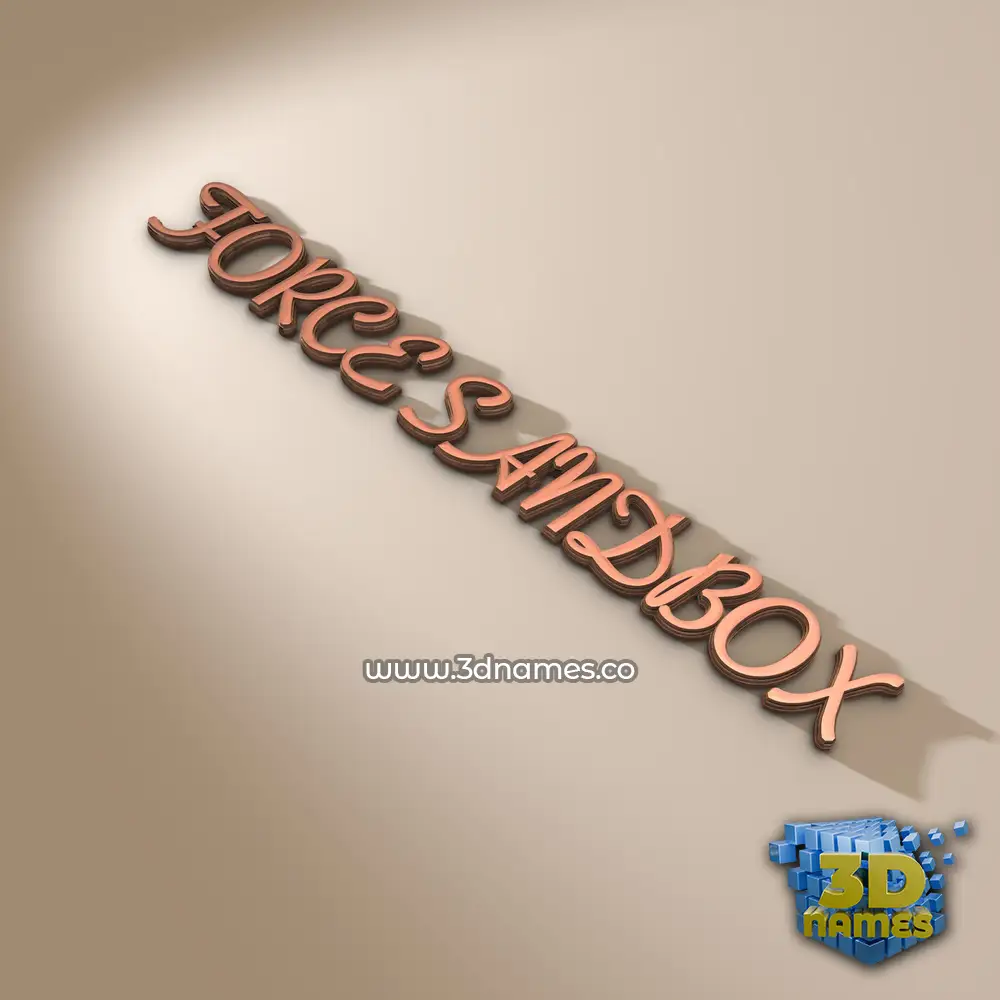force sandbox in Rose Gold style - 3D name wallpaper
