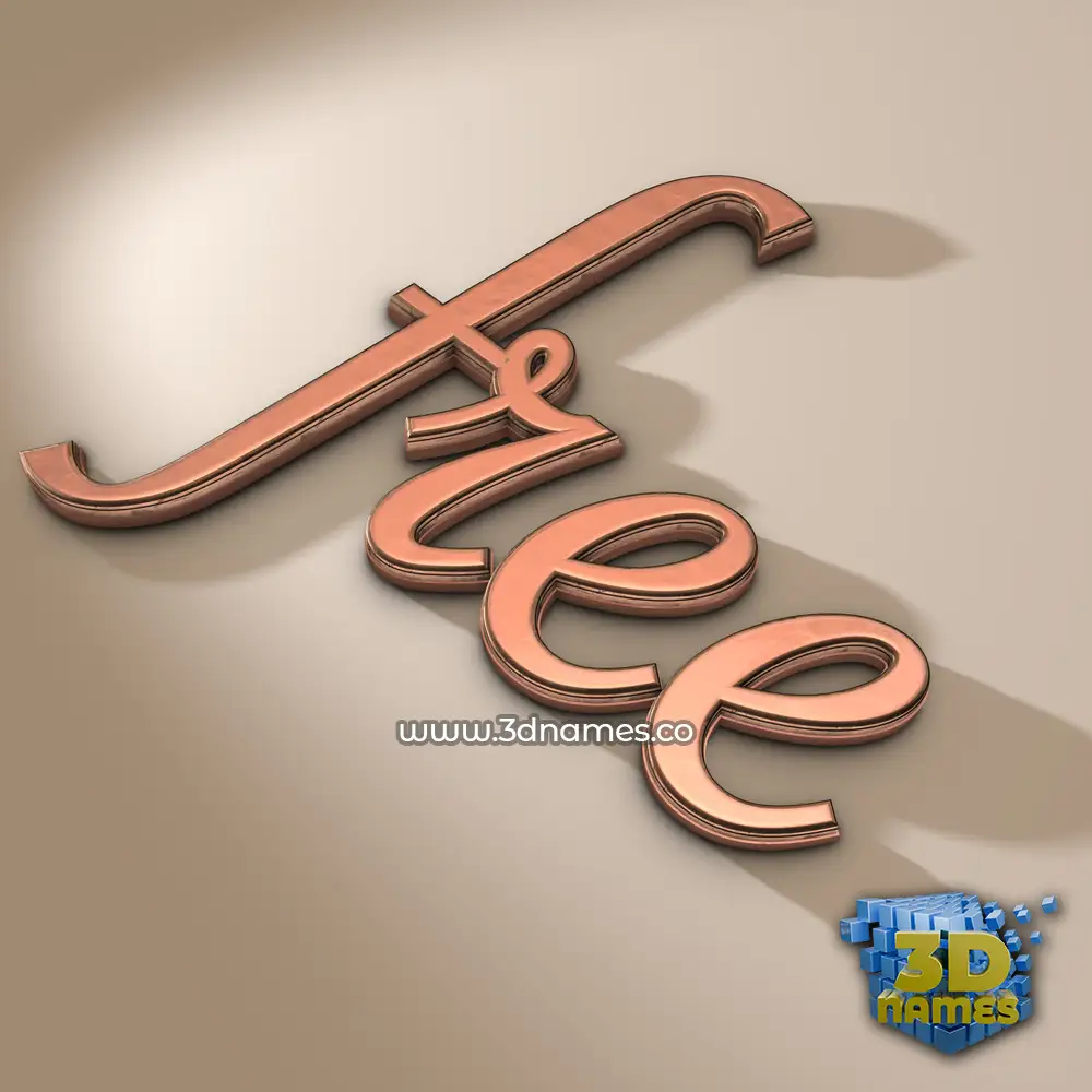 free in Rose Gold style - 3D name wallpaper
