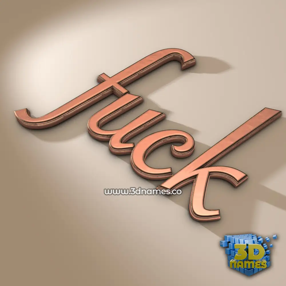 fuck in Rose Gold style - 3D name wallpaper