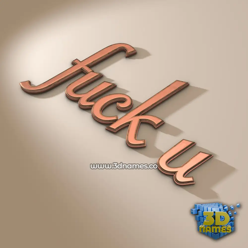 fuck u in Rose Gold style - 3D name wallpaper