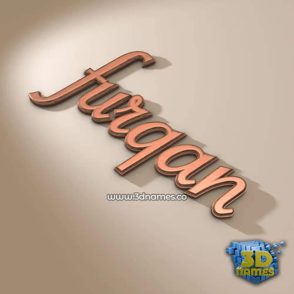 furqan in Rose Gold style - 3D name wallpaper