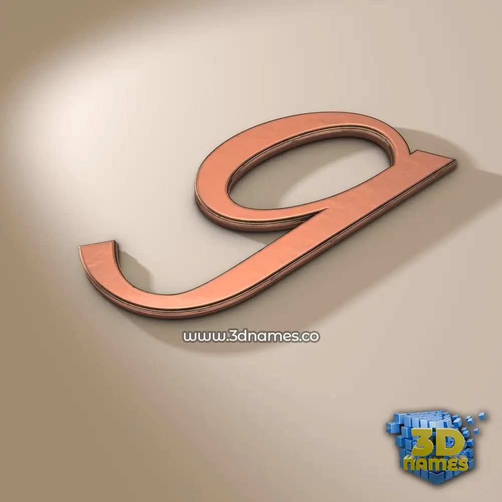 g in Rose Gold style - 3D name wallpaper