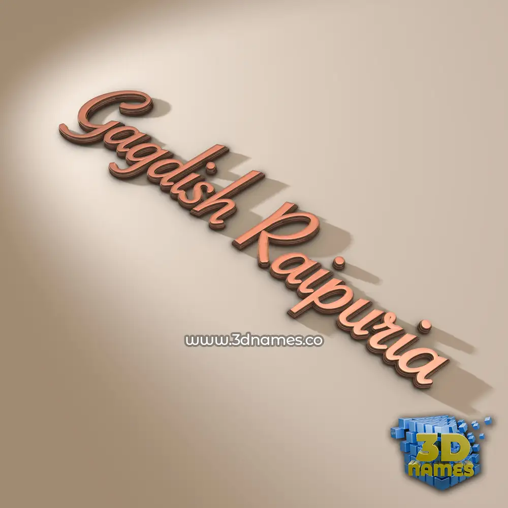 gagdish raipuria in Rose Gold style - 3D name wallpaper