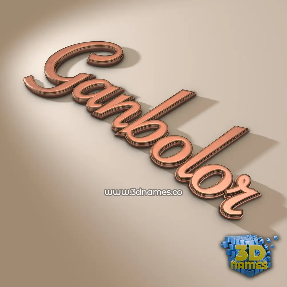 ganbolor in Rose Gold style - 3D name wallpaper