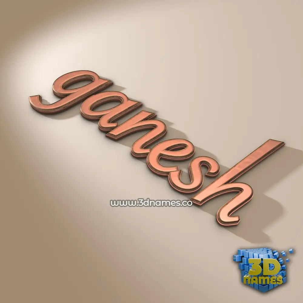 ganesh in Rose Gold style - 3D name wallpaper