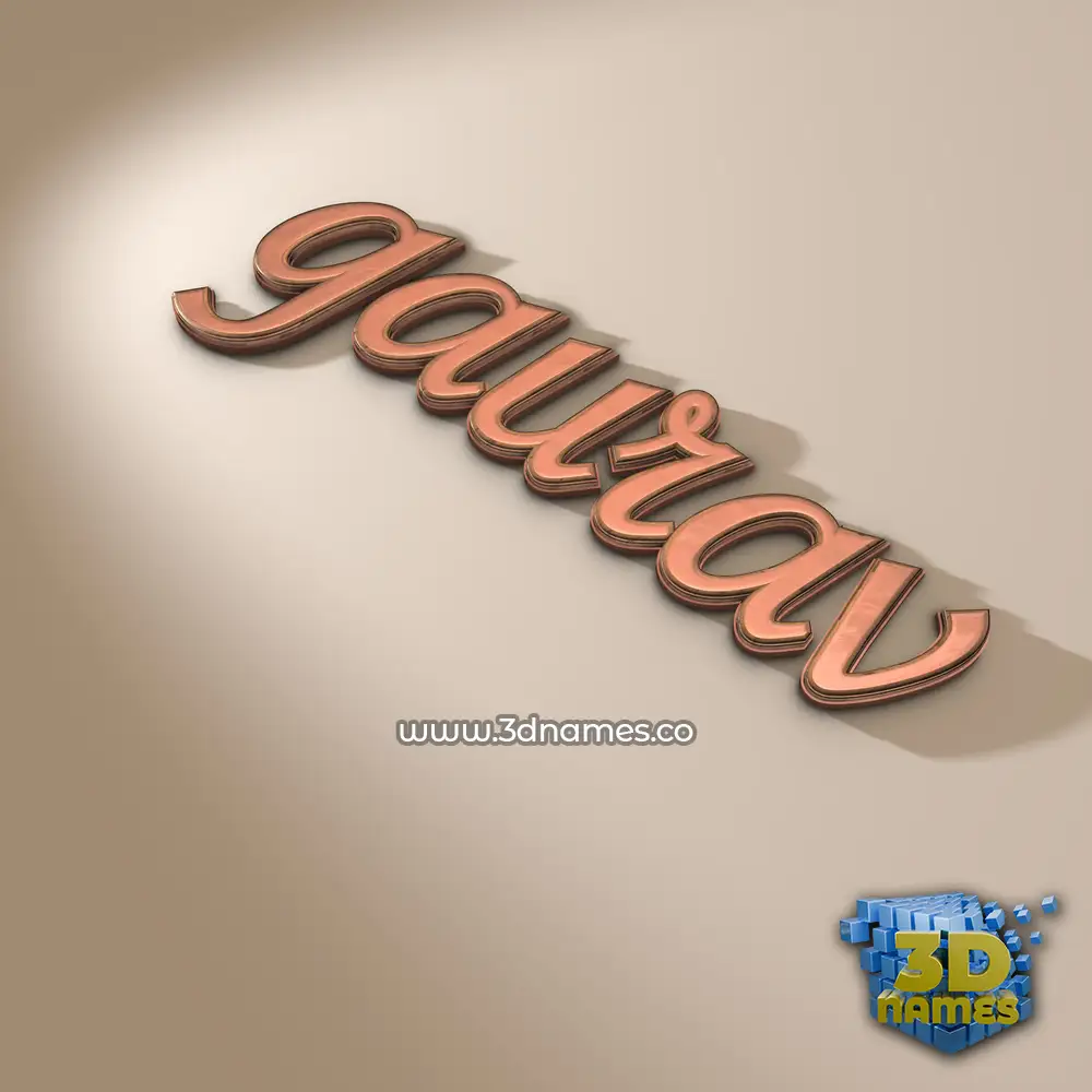 gaurav in Rose Gold style - 3D name wallpaper