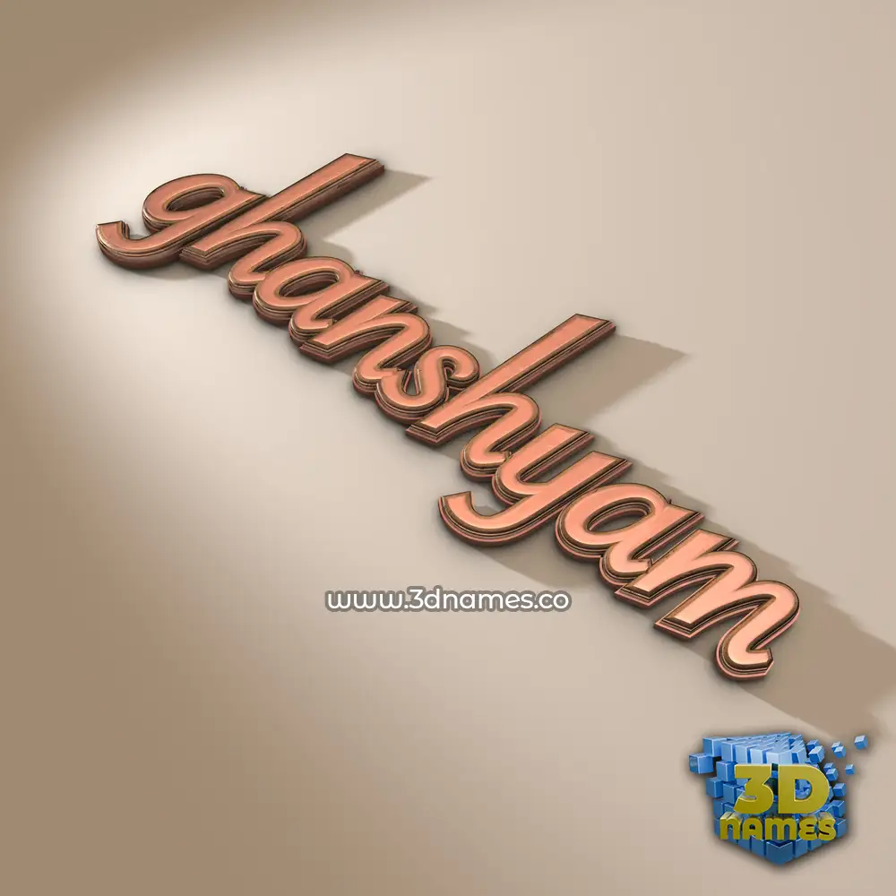 ghanshyam in Rose Gold style - 3D name wallpaper