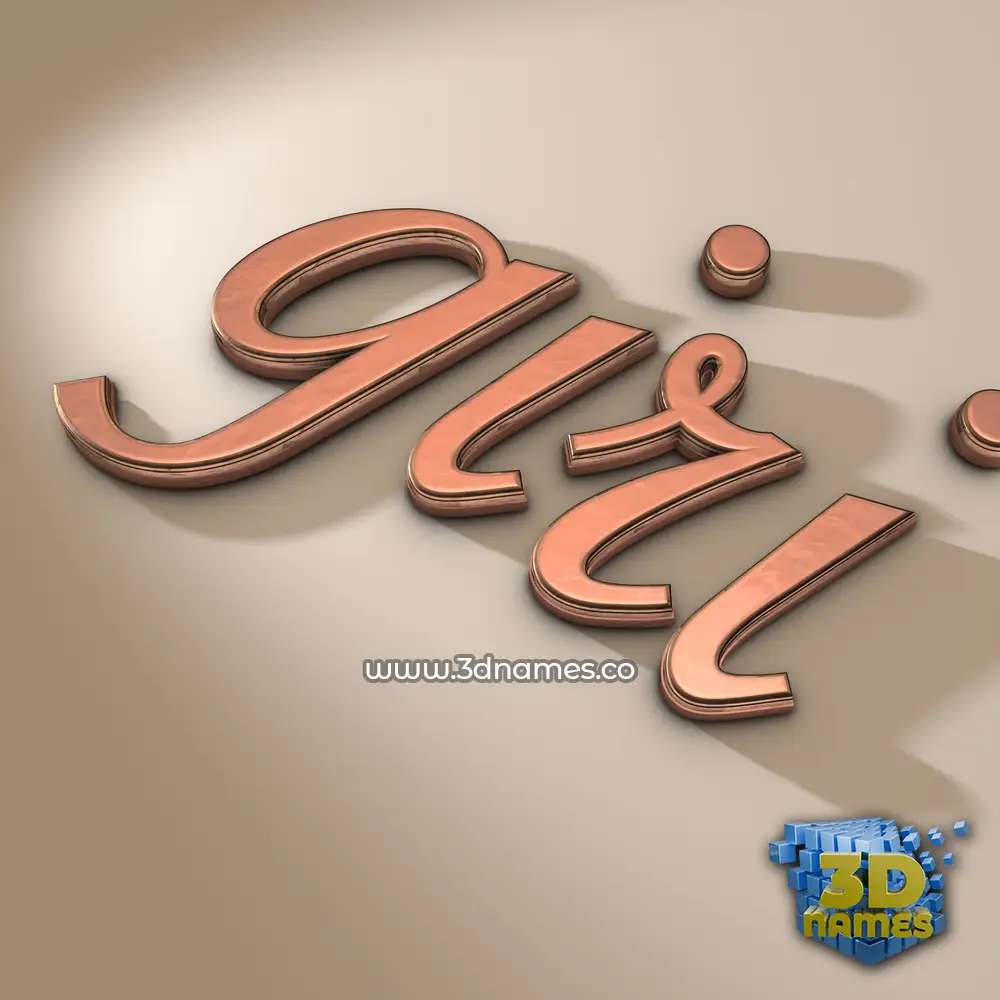 giri in Rose Gold style - 3D name wallpaper