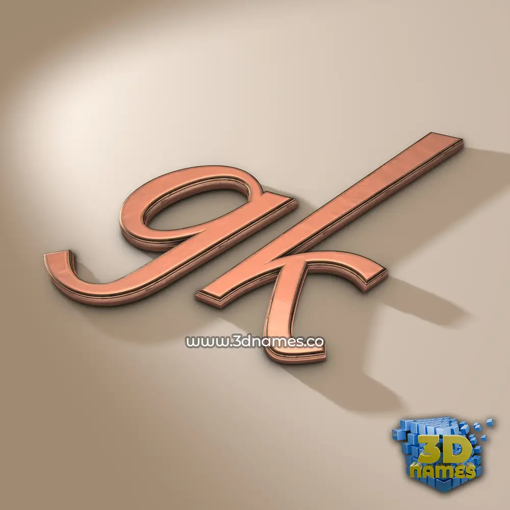 gk in Rose Gold style - 3D name wallpaper