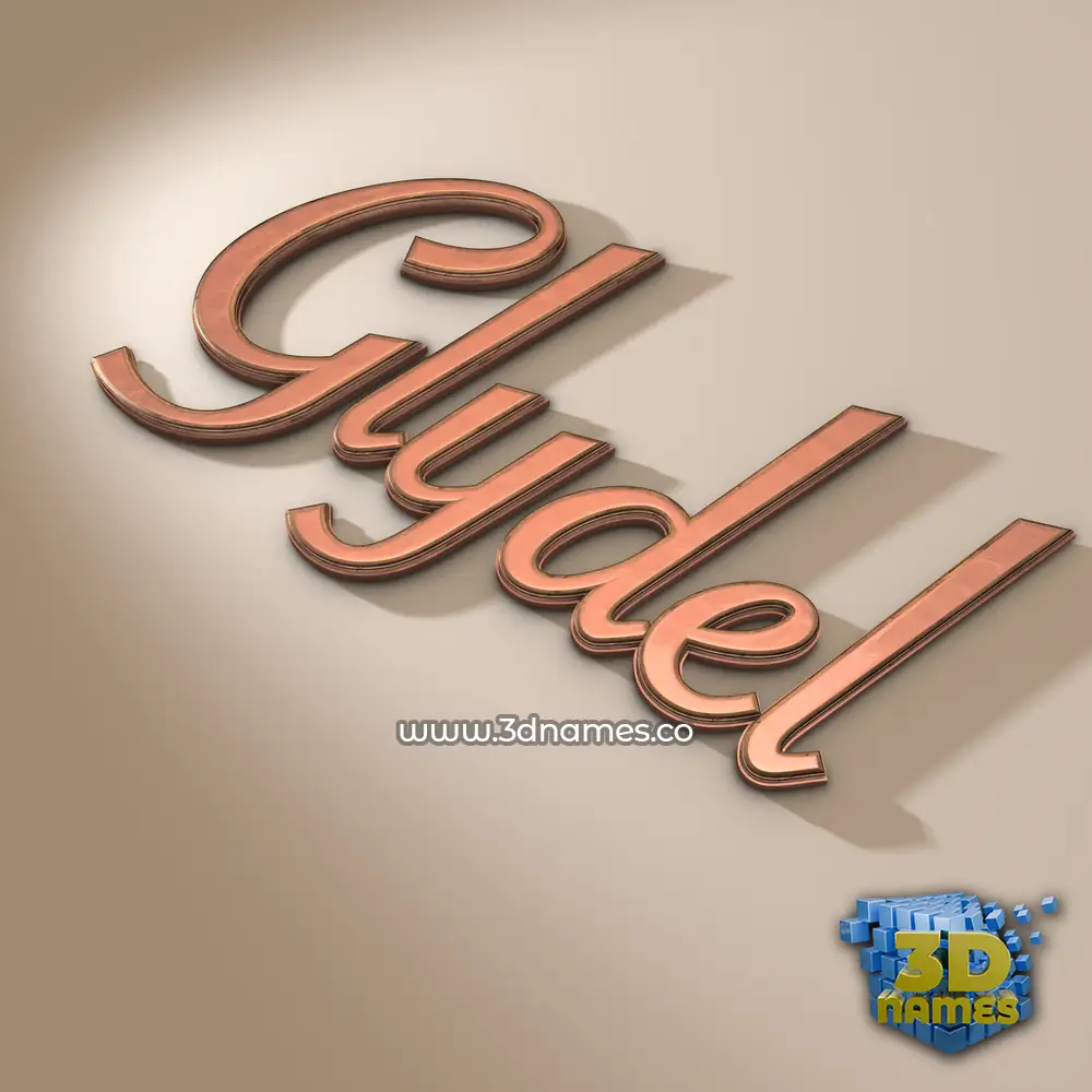 glydel in Rose Gold style - 3D name wallpaper