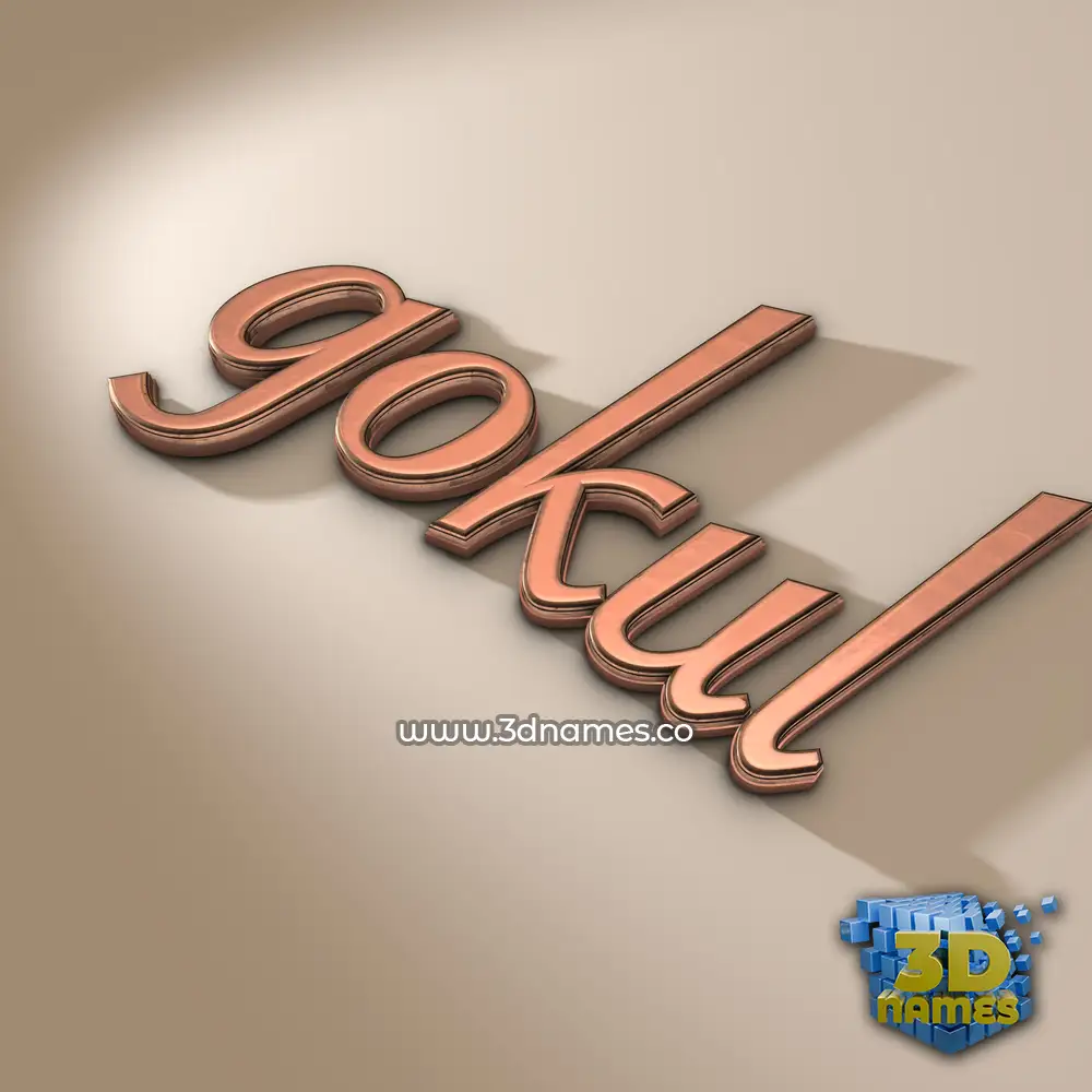 gokul in Rose Gold style - 3D name wallpaper